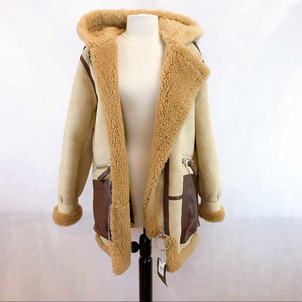 ACNE STUDIOS Lorin Hooded Leather Shearling Coat - Picture 11 of 16